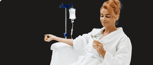 Client receiving an IV therapy treatment at Be You Esthetic Suites.